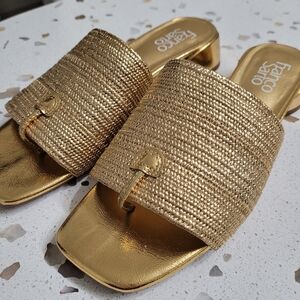 Franco Sarto Women's Gold Loran Slide Sandals